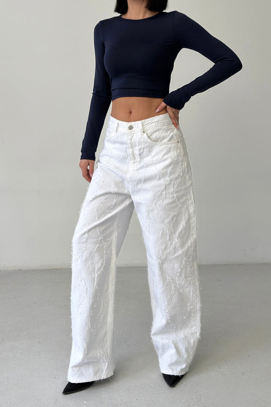 Routines Distressed Baggy Jeans - White 3242 - ROUTINES