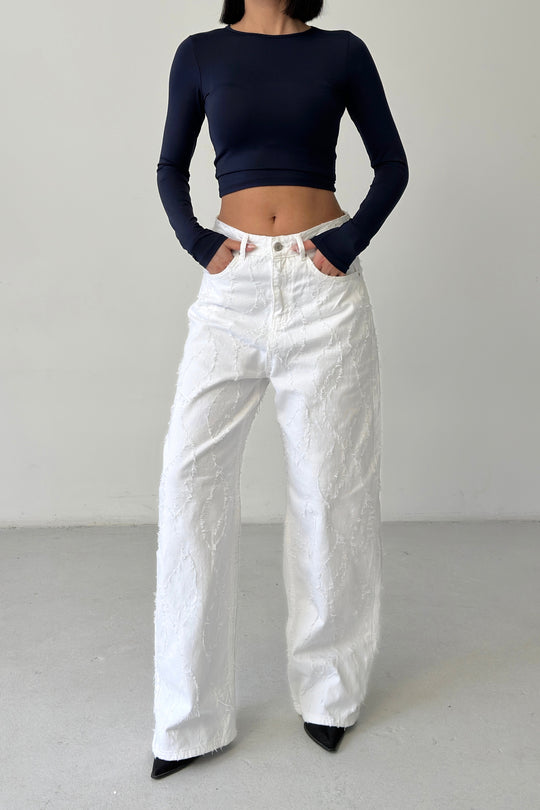 Routines Distressed Baggy Jeans - White 3242 - ROUTINES