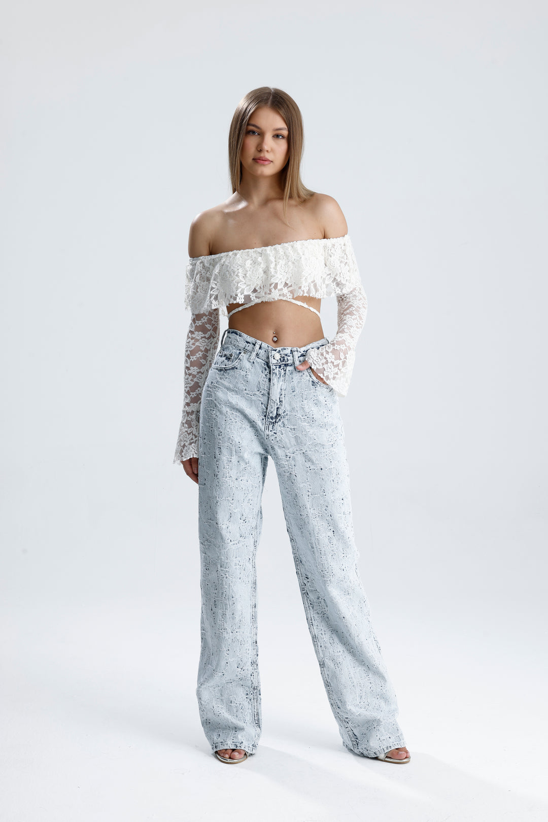 Routines Distressed Straight Leg Jeans 2574 - ROUTINES