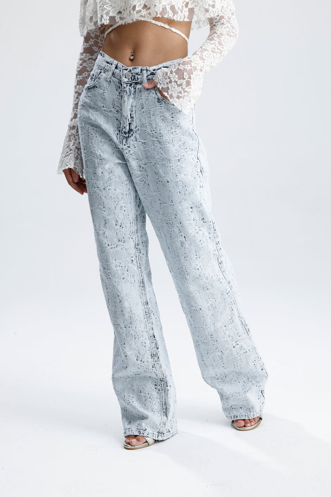 Routines Distressed Straight Leg Jeans 2574 - ROUTINES