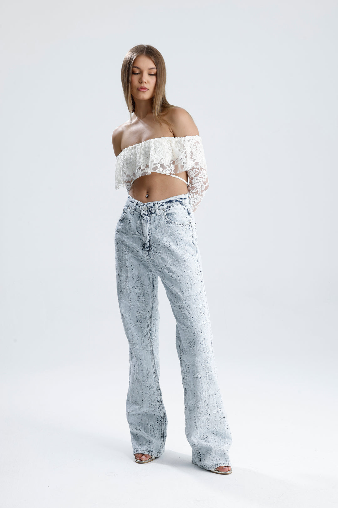 Routines Distressed Straight Leg Jeans 2574 - ROUTINES