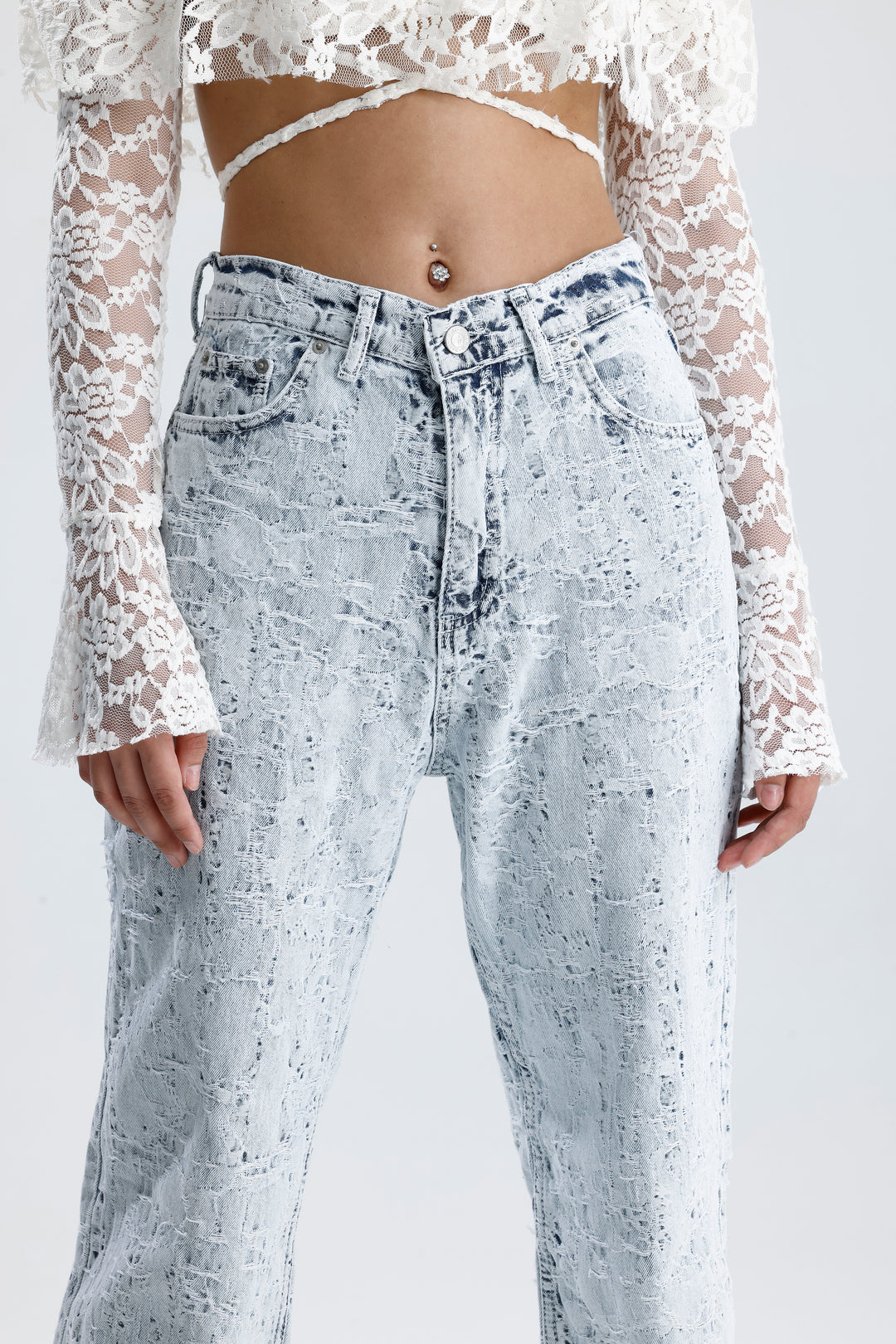 Routines Distressed Straight Leg Jeans 2574 - ROUTINES