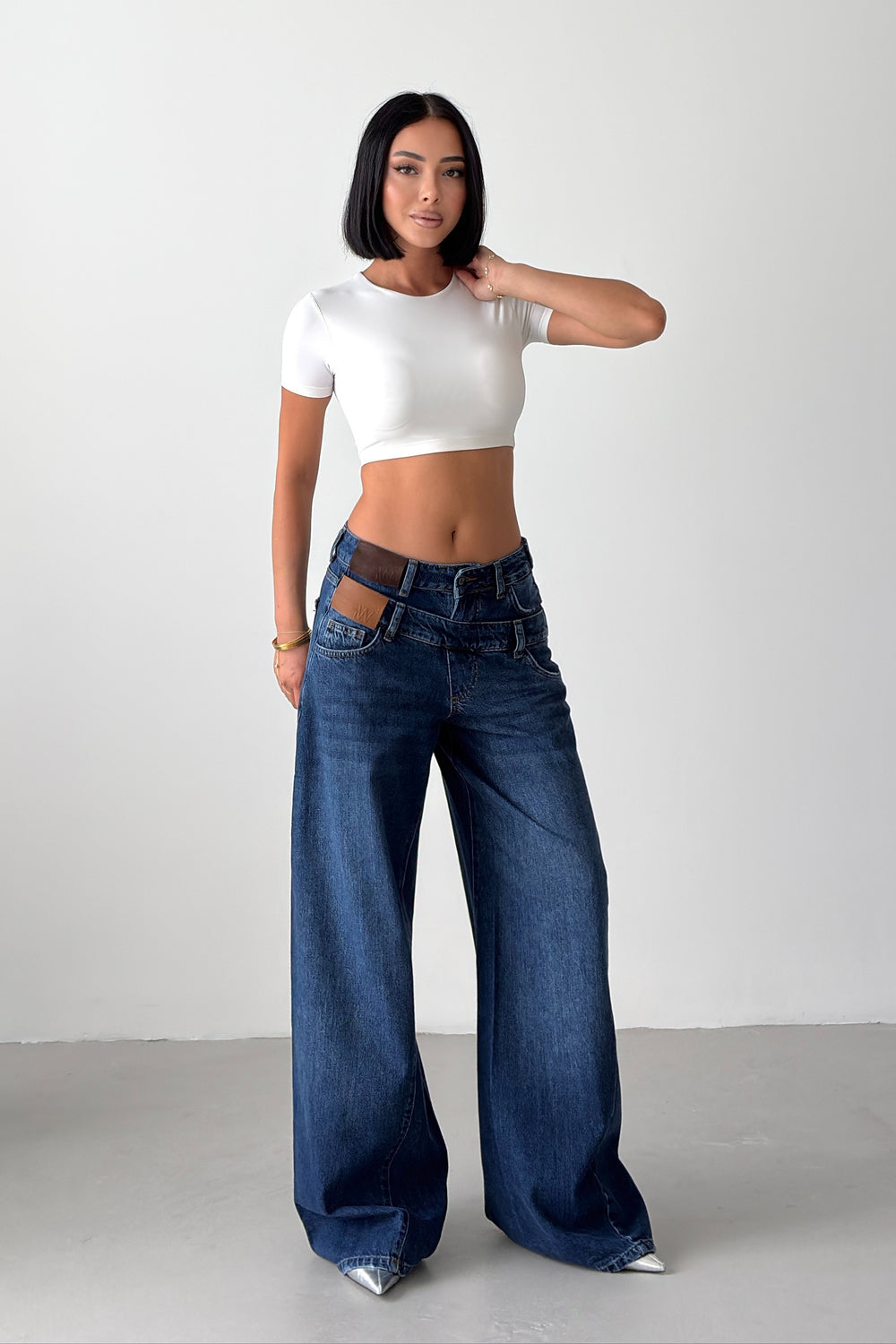 Routines Double Waist Detail Jeans - Blue 2013