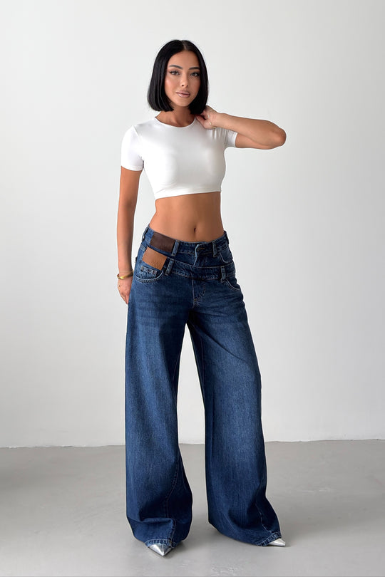 Routines Double Waist Detail Jeans - Blue 2013
