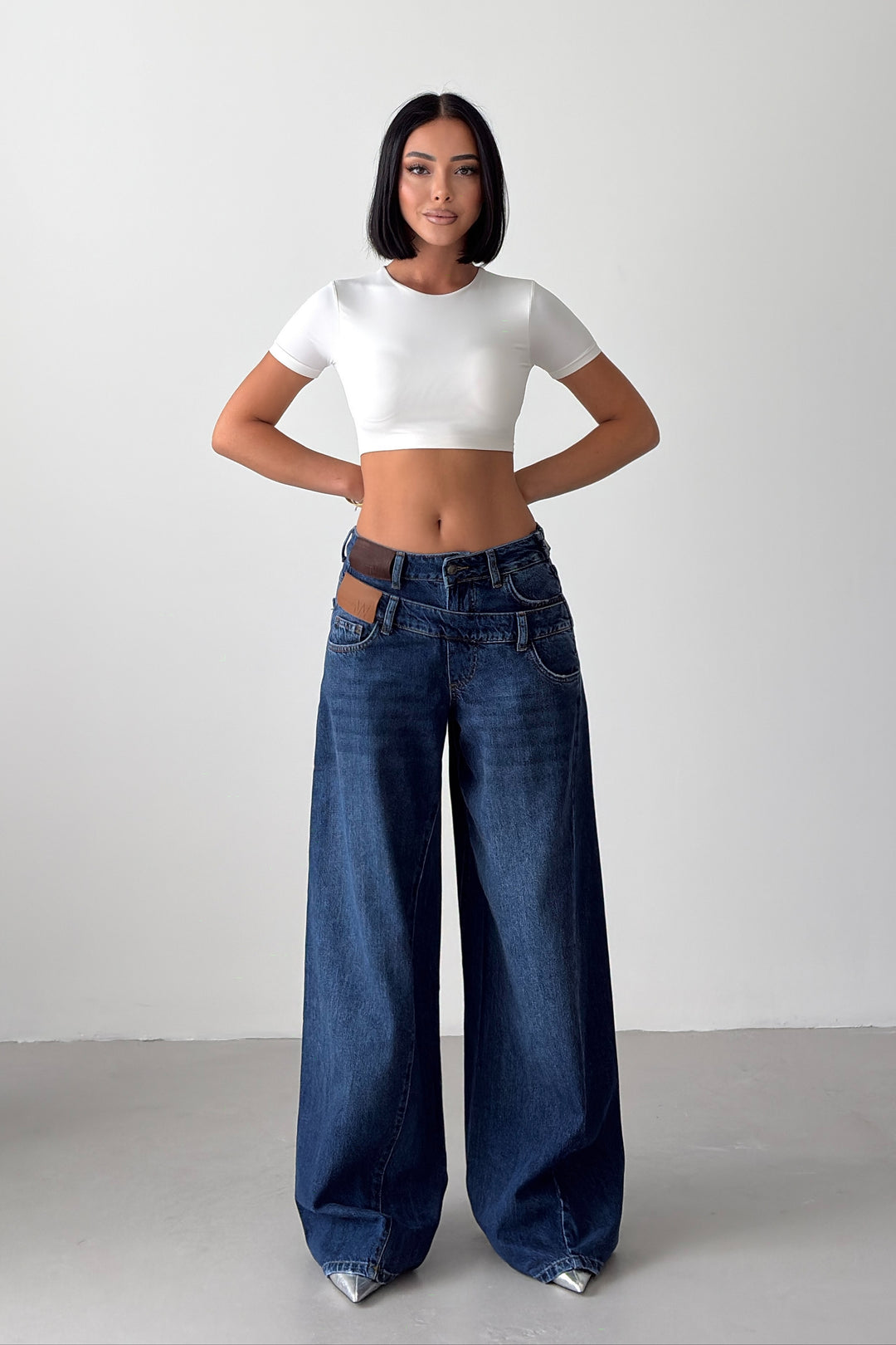 Routines Double Waist Detail Jeans - Blue 2013