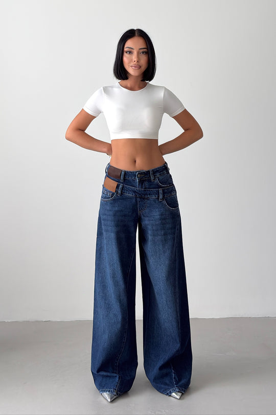 Routines Double Waist Detail Jeans - Blue 2013