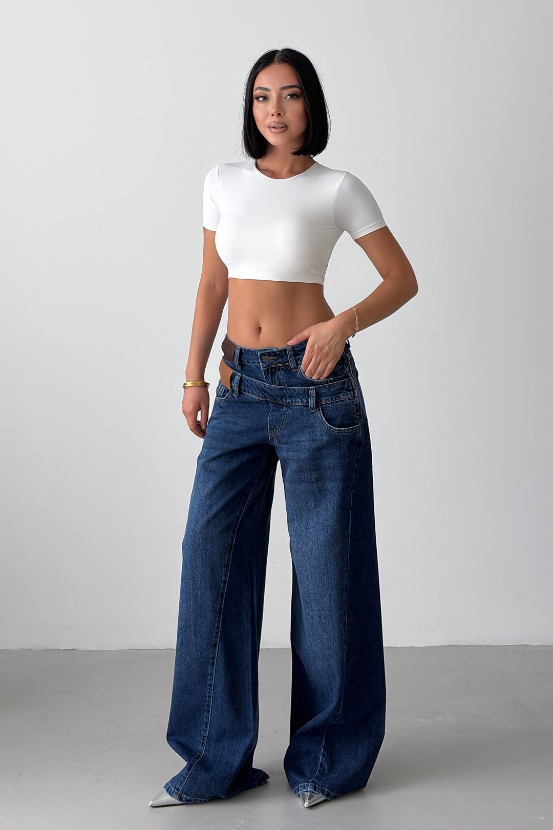 Routines Double Waist Detail Jeans - Blue 2013