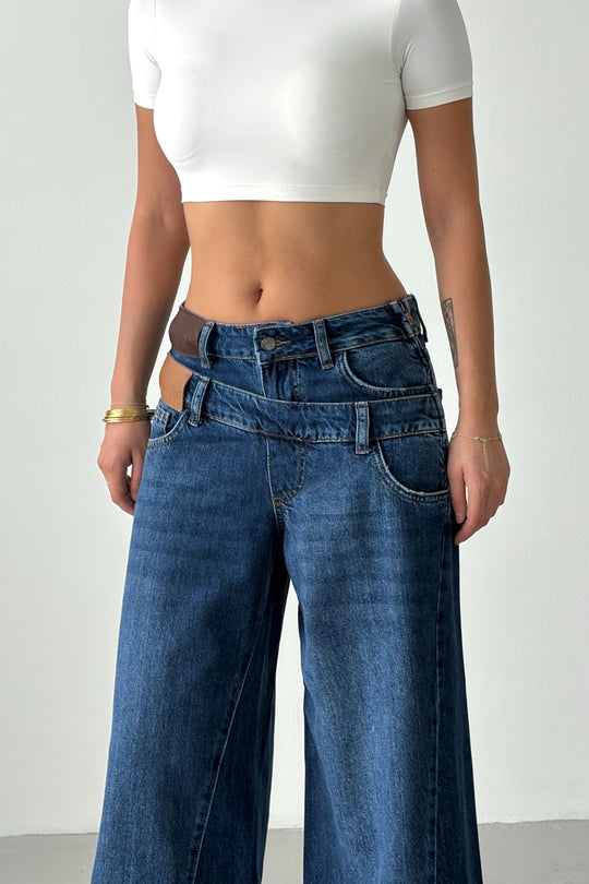Routines Double Waist Detail Jeans - Blue 2013