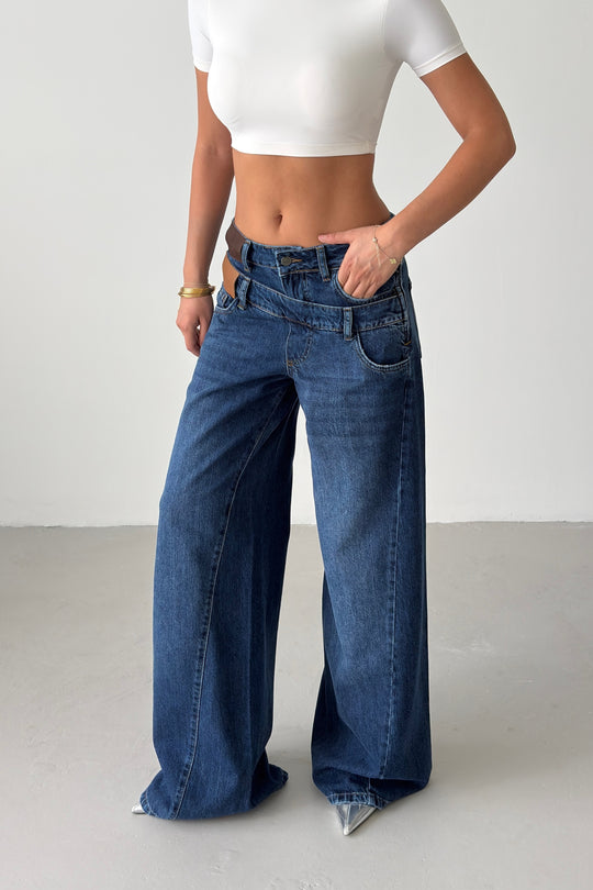 Routines Double Waist Detail Jeans - Blue 2013