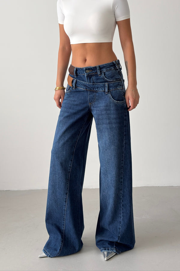 Routines Double Waist Detail Jeans - Blue 2013