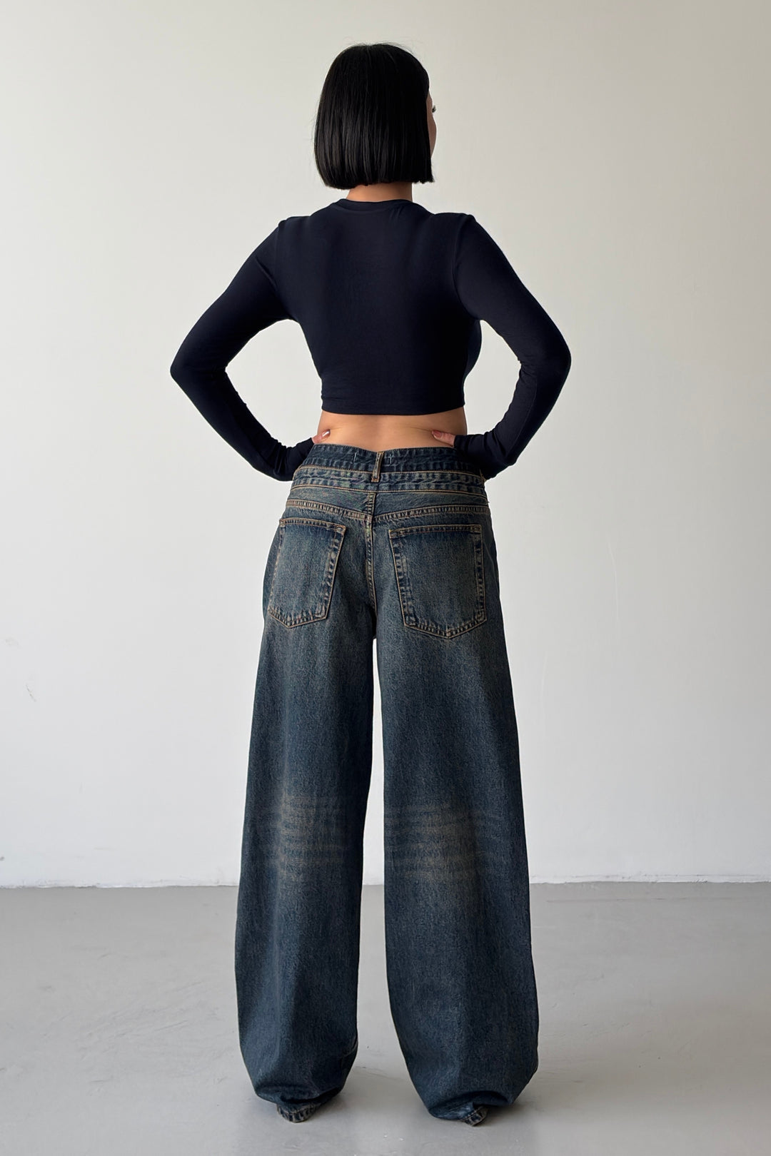 Routines Double Waist Detail Jeans - Vintage Blue 5697 - ROUTINES
