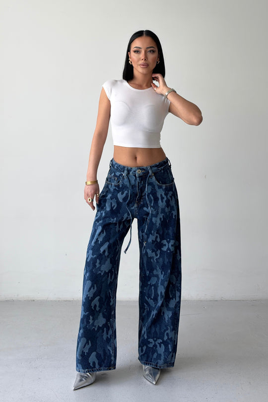 Routines Drawstring Camouflage Jeans 5595 - PETITE - ROUTINES
