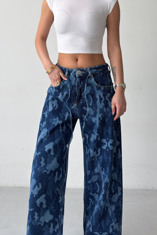 Routines Drawstring Camouflage Jeans 5595 - PETITE - ROUTINES