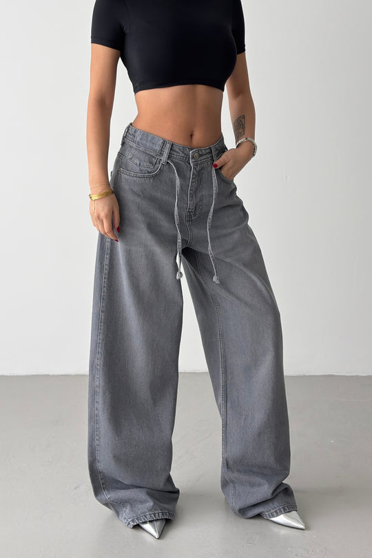 Routines Drawstring Detail Baggy Jeans - Grey 3937