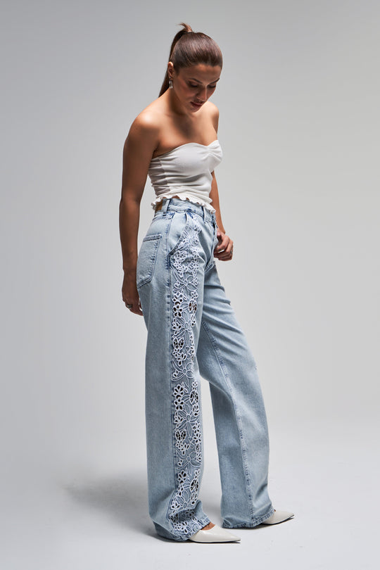 Routines Embroidered Straight Leg Jeans 3903 - ROUTINES