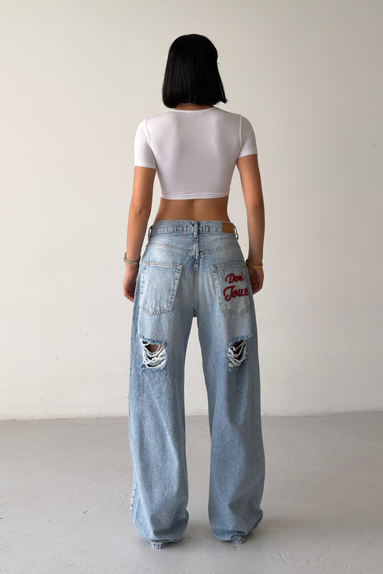 Routines Embroidery Detail Ripped Jeans 5118