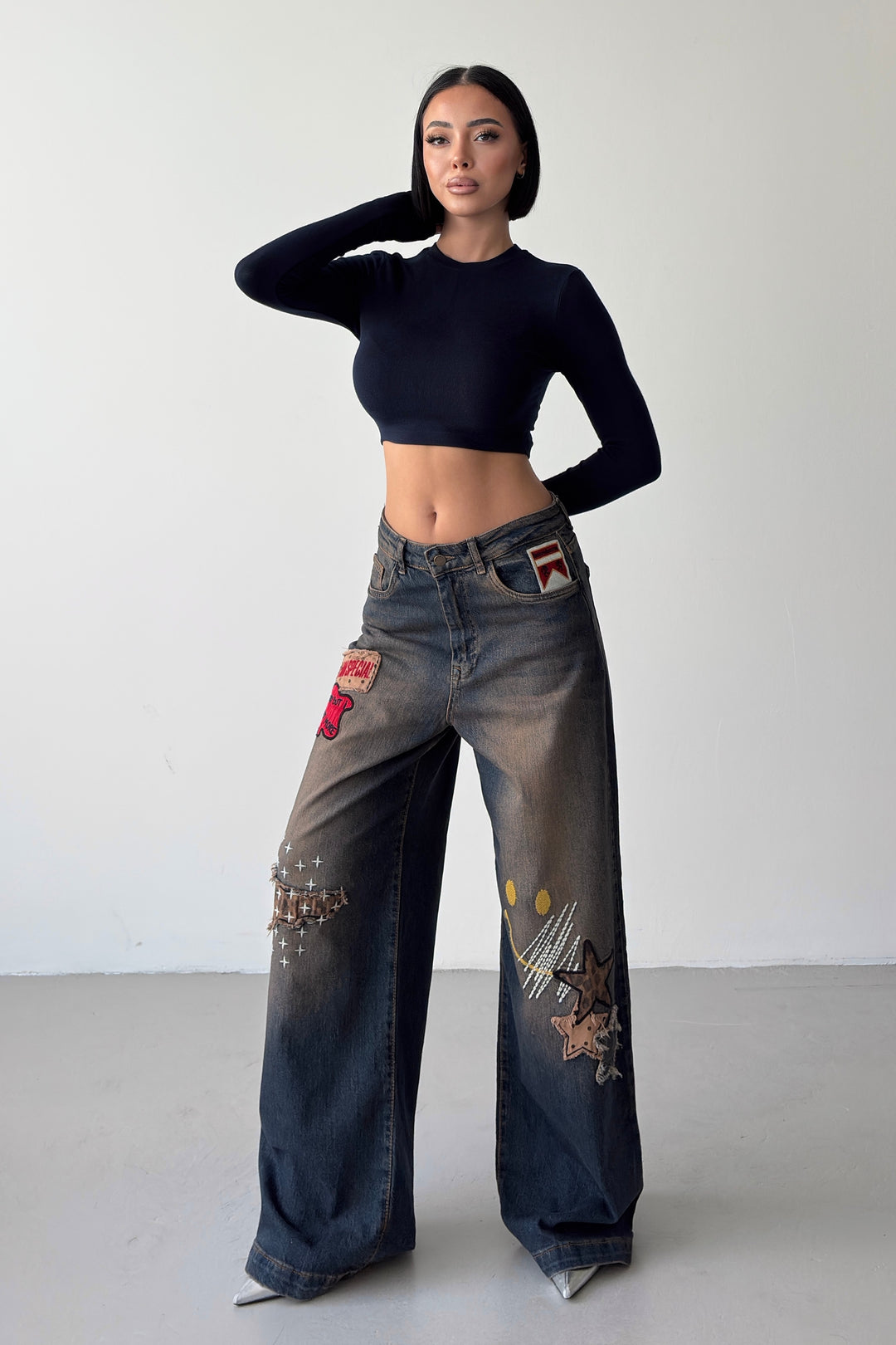 Routines Embroidery Patched Detail Jeans 5614 - ROUTINES
