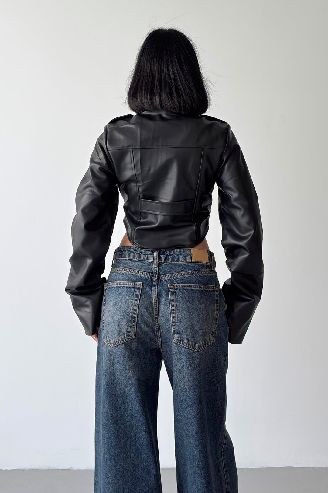 Routines Faux Leather Corset Jacket - Black 64
