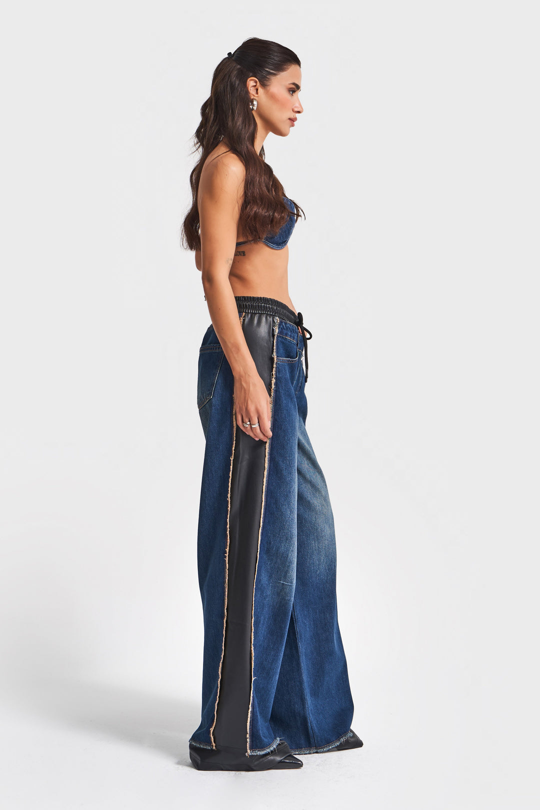 Routines Faux Leather Denim Pants 1704 - ROUTINES