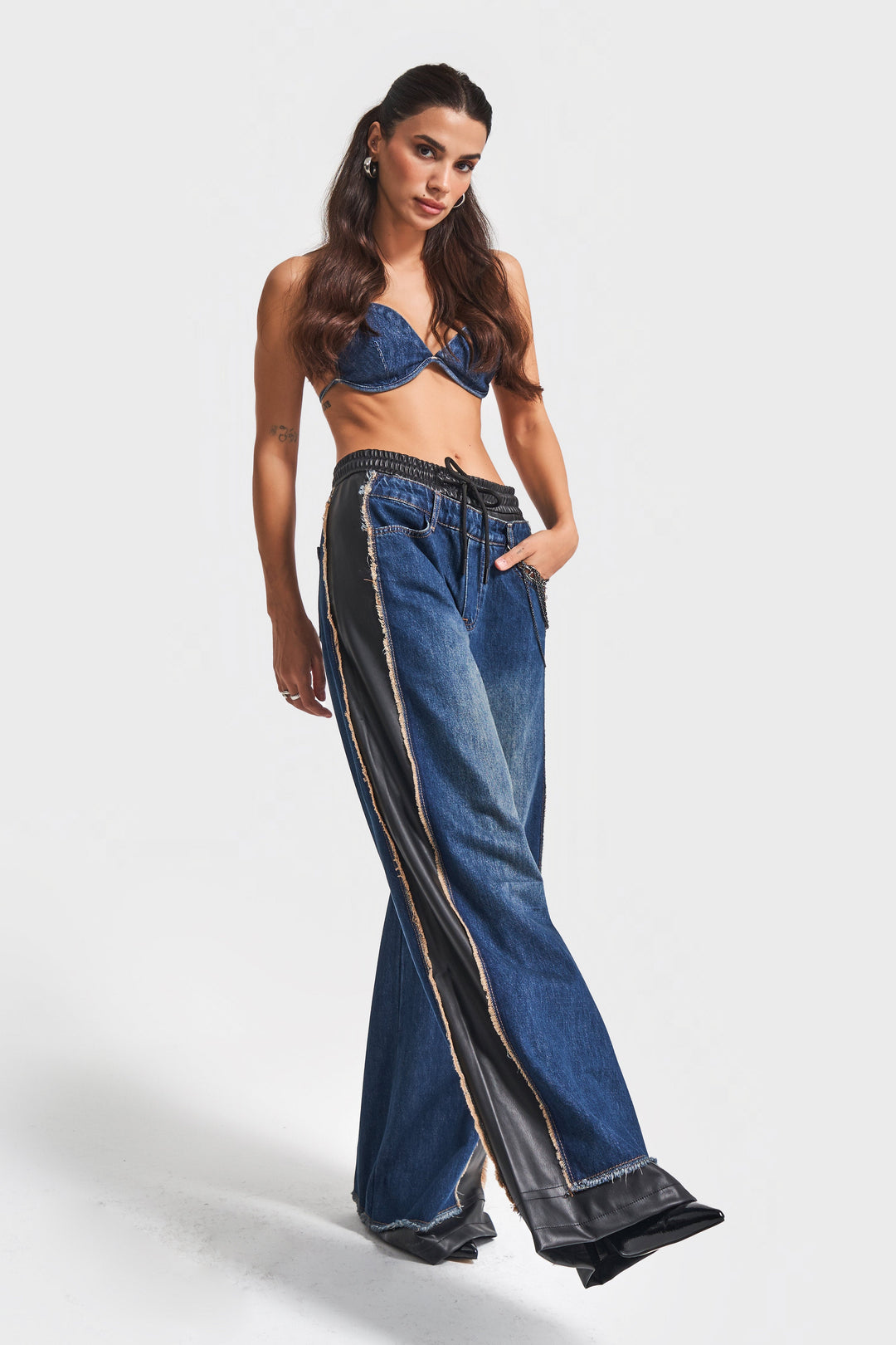 Routines Faux Leather Denim Pants 1704 - ROUTINES