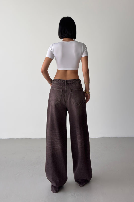 Routines Folded Waist Jeans - Brown 4545
