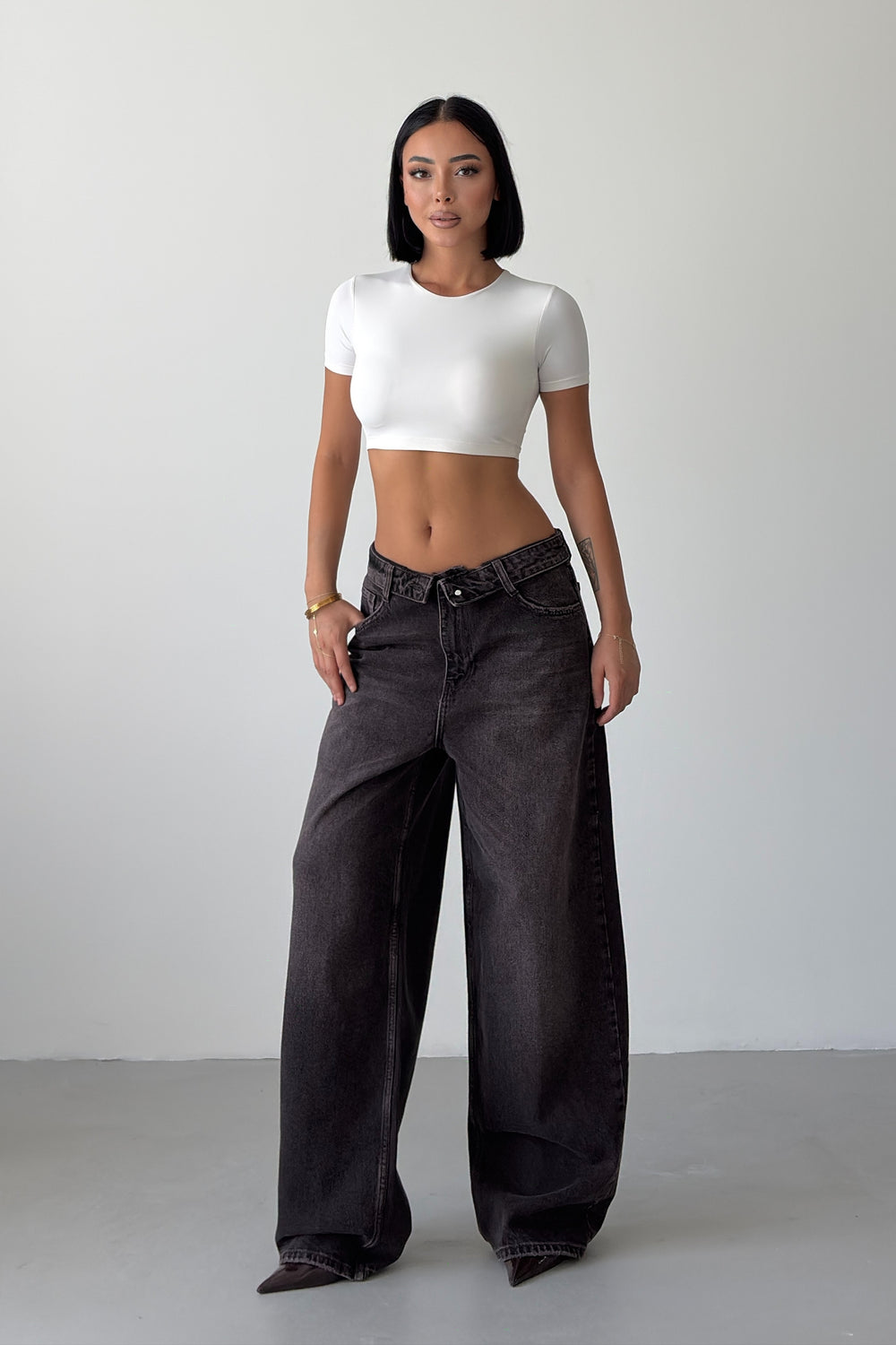 Routines Folded Waist Jeans - Vintage Brown 4545