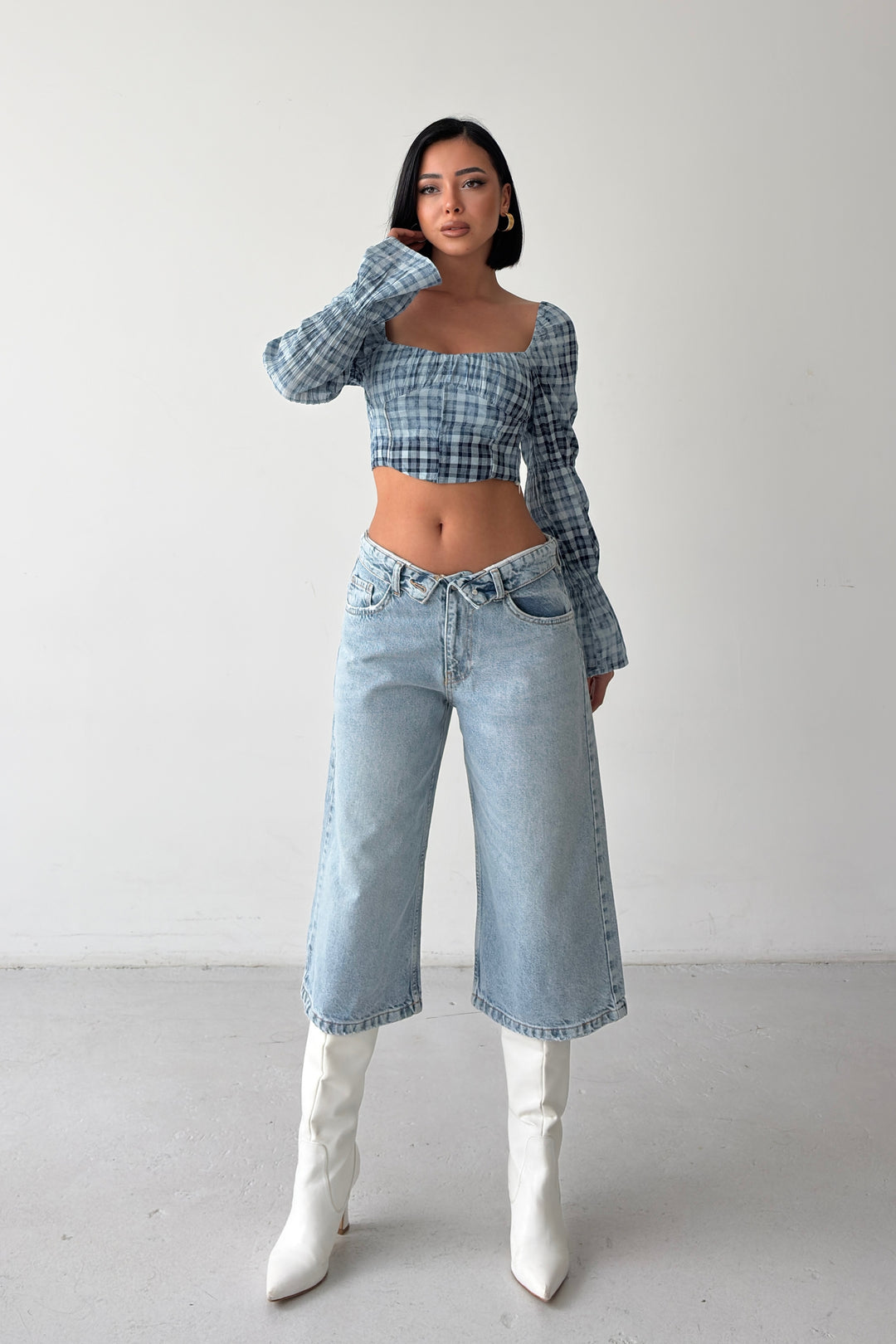 Routines Folded Waist Jorts - Light Blue 4556