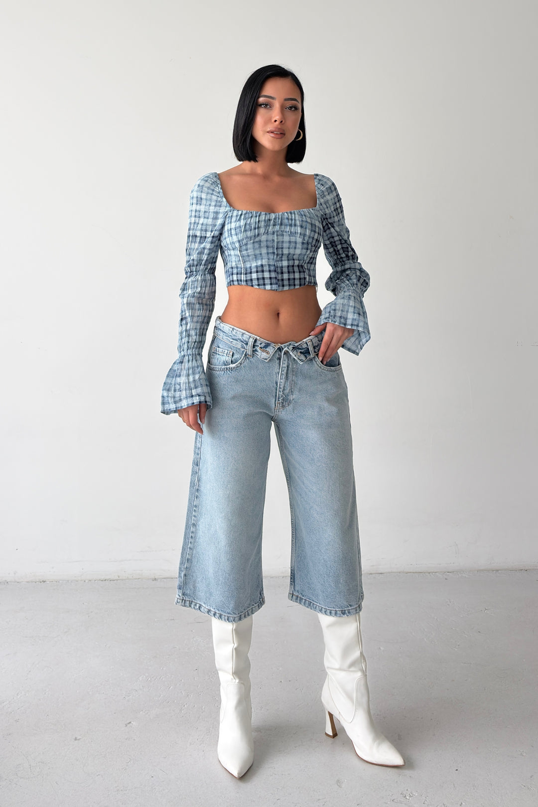 Routines Folded Waist Jorts - Light Blue 4556