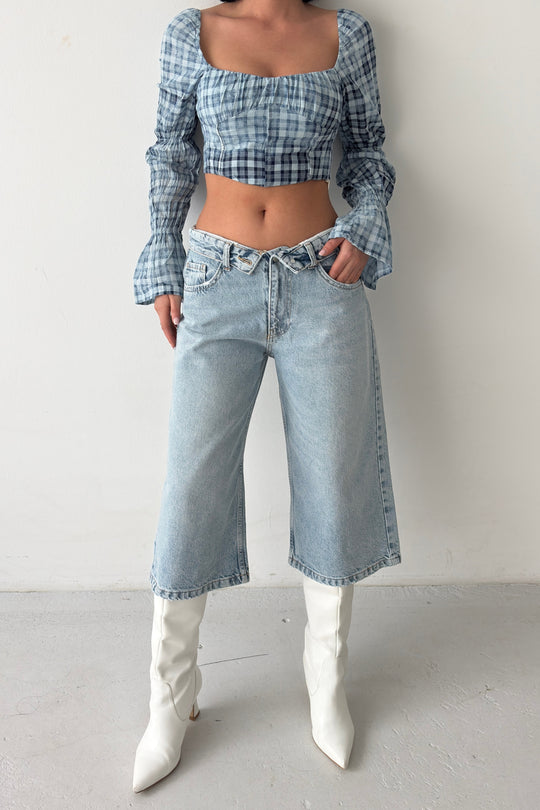 Routines Folded Waist Jorts - Light Blue 4556