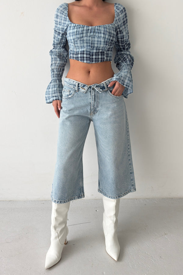 Routines Folded Waist Jorts - Light Blue 4556