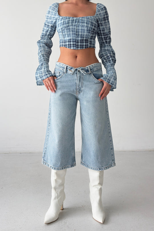 Routines Folded Waist Jorts - Light Blue 4556