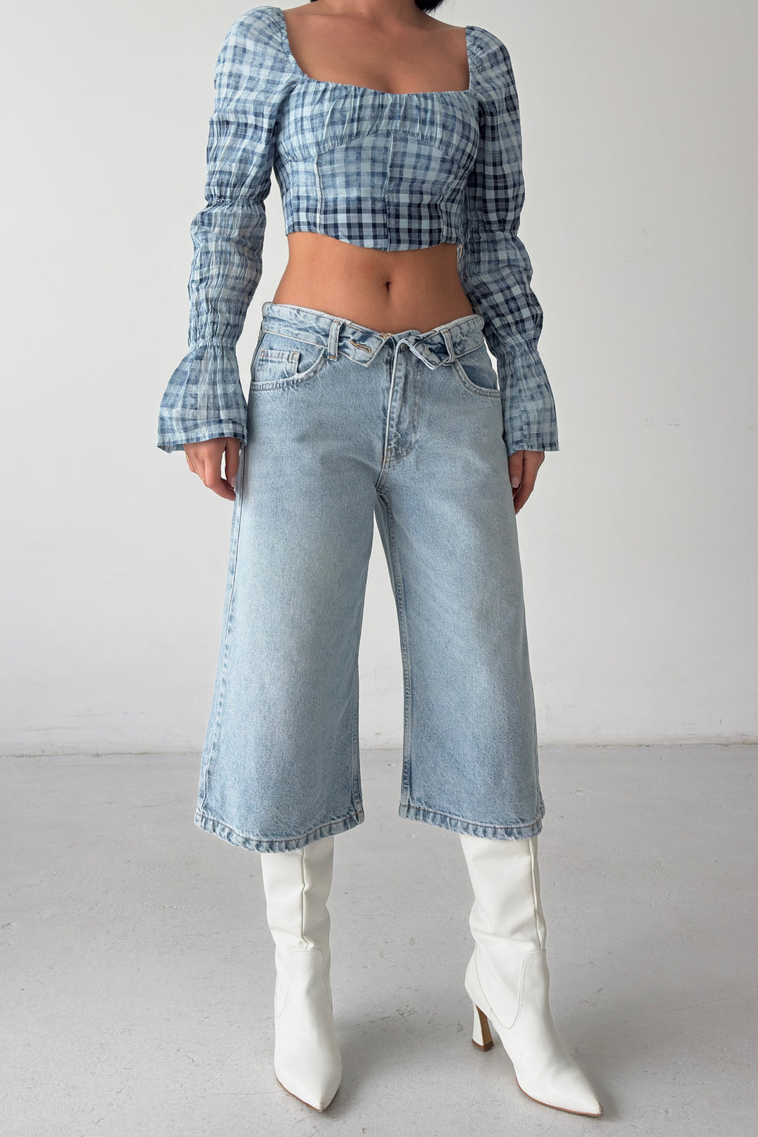 Routines Folded Waist Jorts - Light Blue 4556