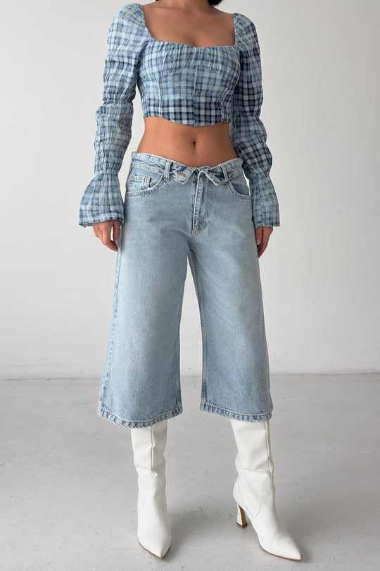 Routines Folded Waist Jorts - Light Blue 4556