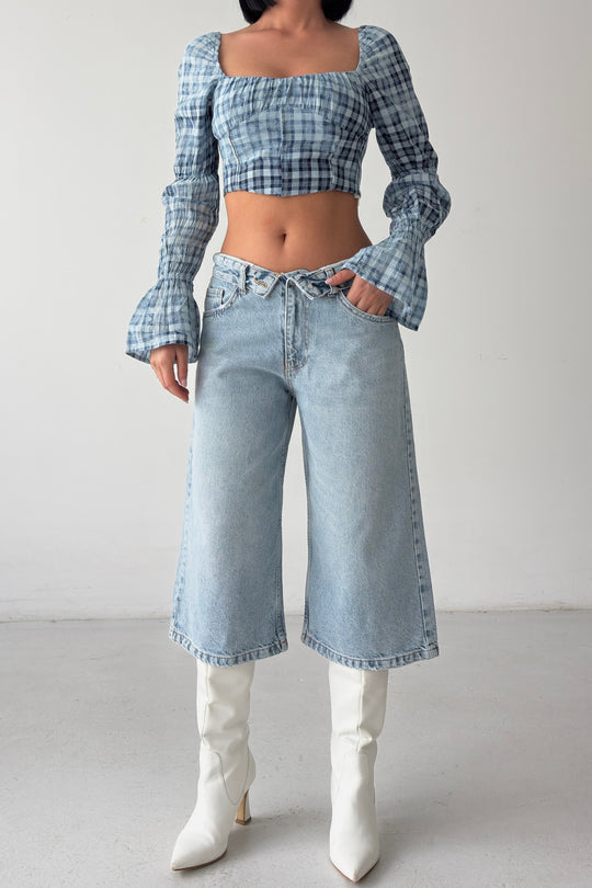 Routines Folded Waist Jorts - Light Blue 4556