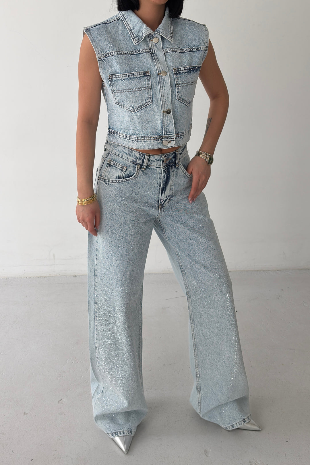 Routines Glitter Two Piece Denim Set 6067