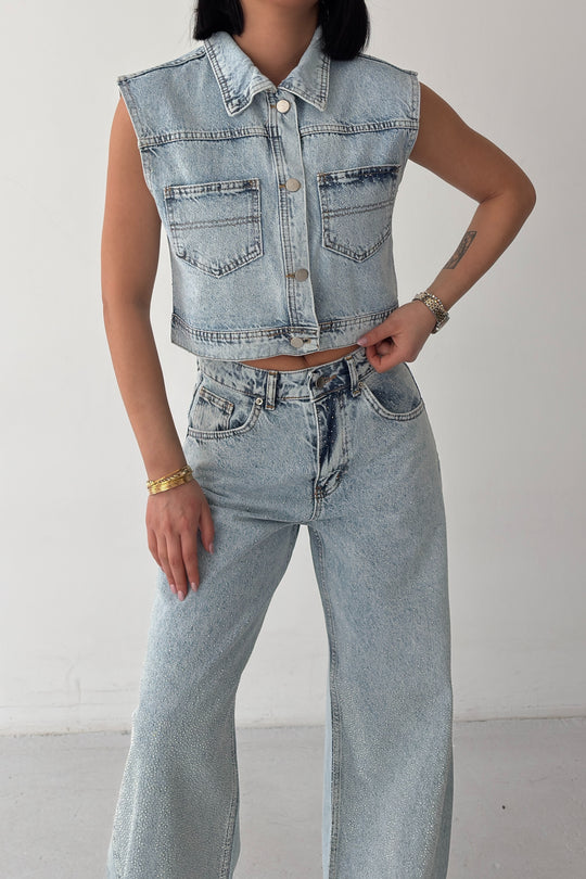 Routines Glitter Two Piece Denim Set 6067