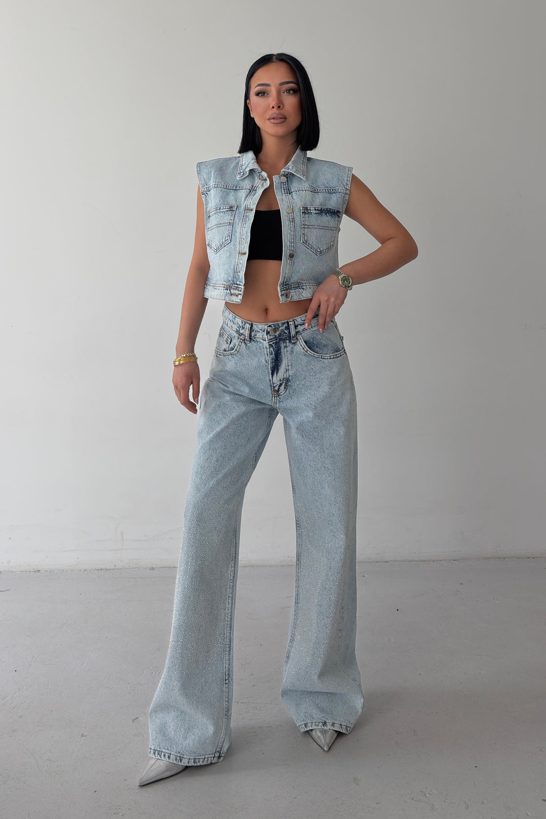 Routines Glitter Two Piece Denim Set 6067