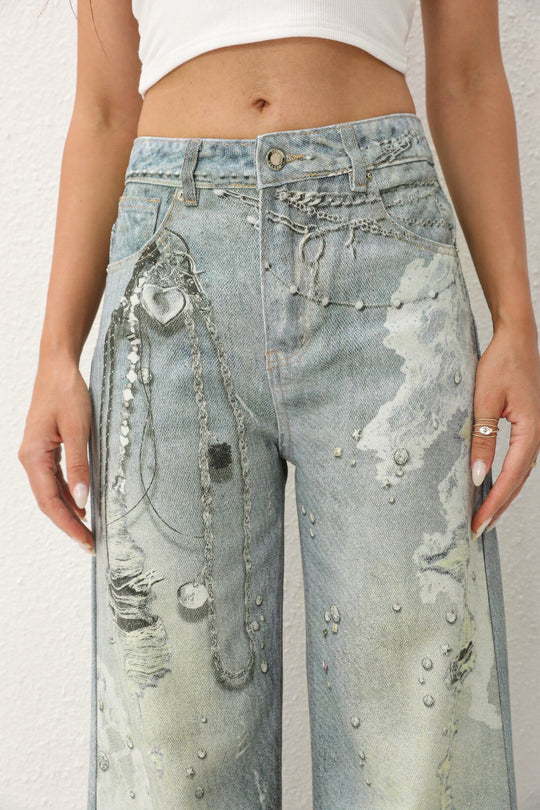 Routines Graffiti Straight Leg Jeans 3558 - ROUTINES