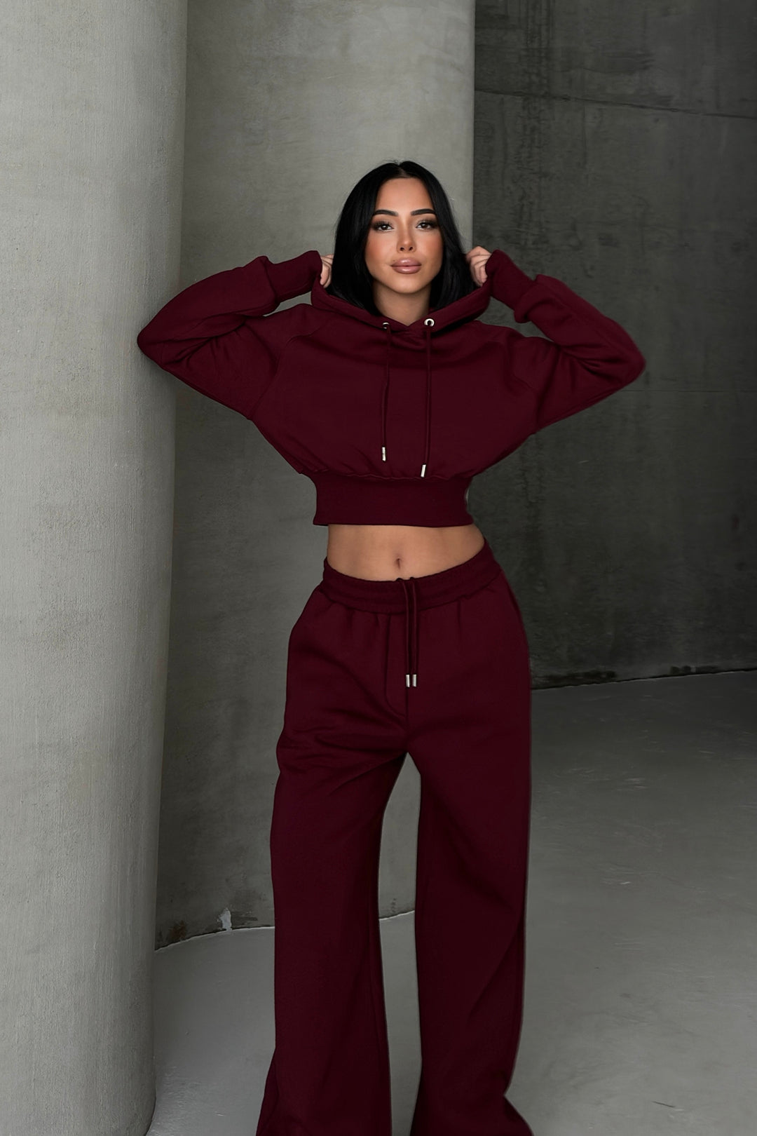 Routines Hooded Tracksuit - Burgundy 3948 - ROUTINES