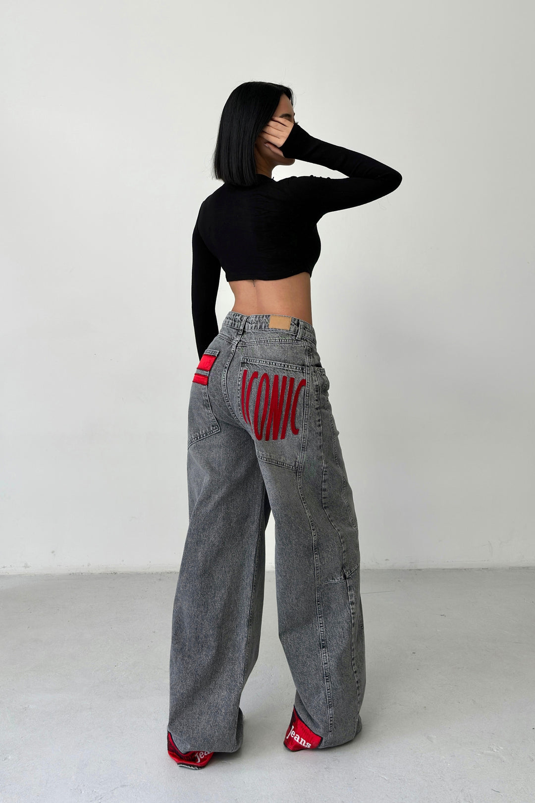 Routines ICONIC Detail Baggy Jeans - Grey 4670 Jeans Routines Fashion