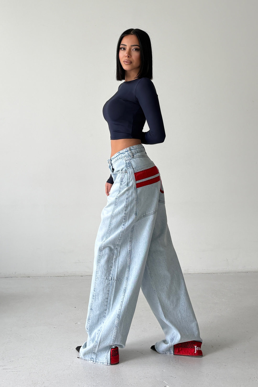 Routines ICONIC Detail Baggy Jeans - Light Blue 4670