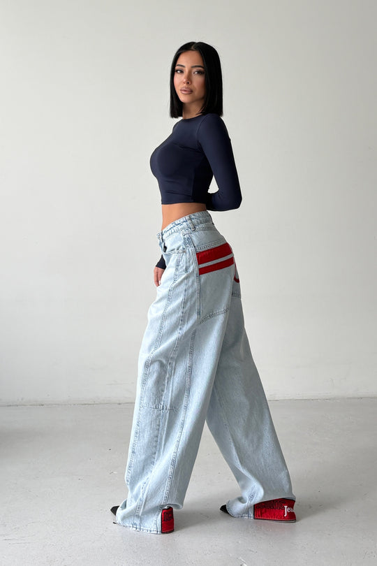 Routines ICONIC Detail Baggy Jeans - Light Blue 4670