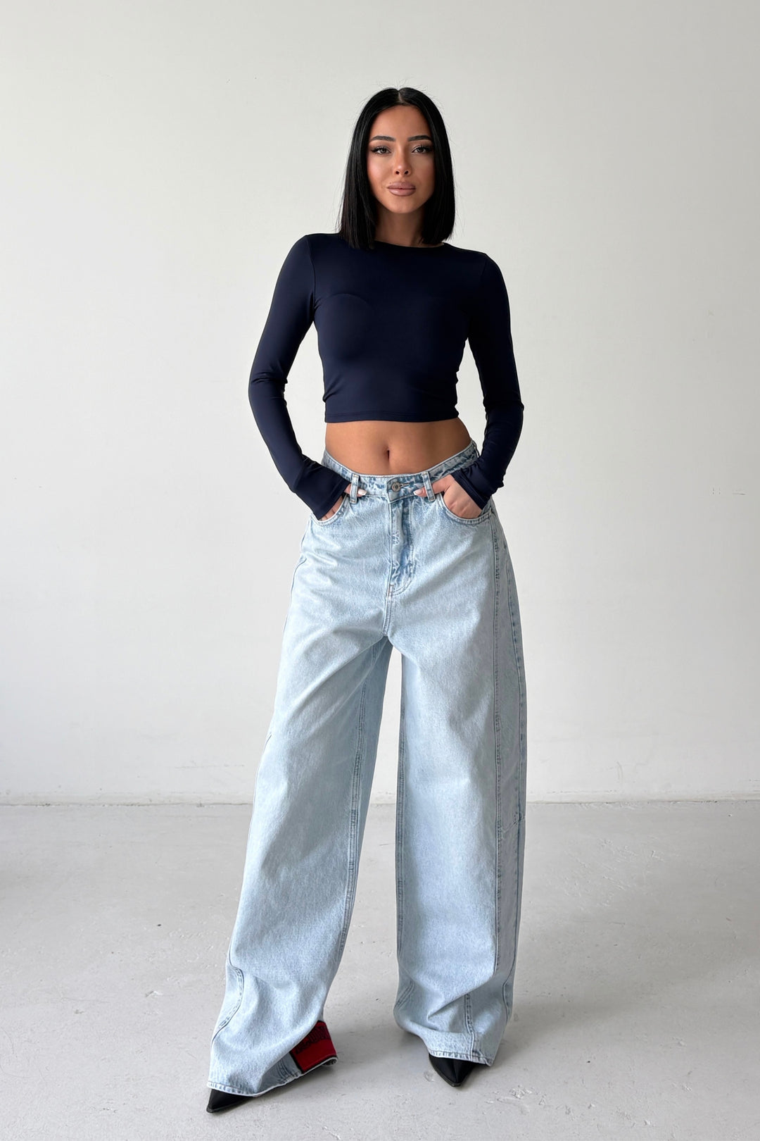 Routines ICONIC Detail Baggy Jeans - Light Blue 4670