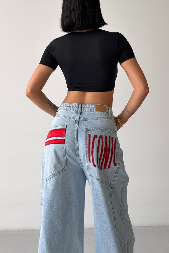 Routines ICONIC Ripped Baggy Jeans - Light Blue 4670