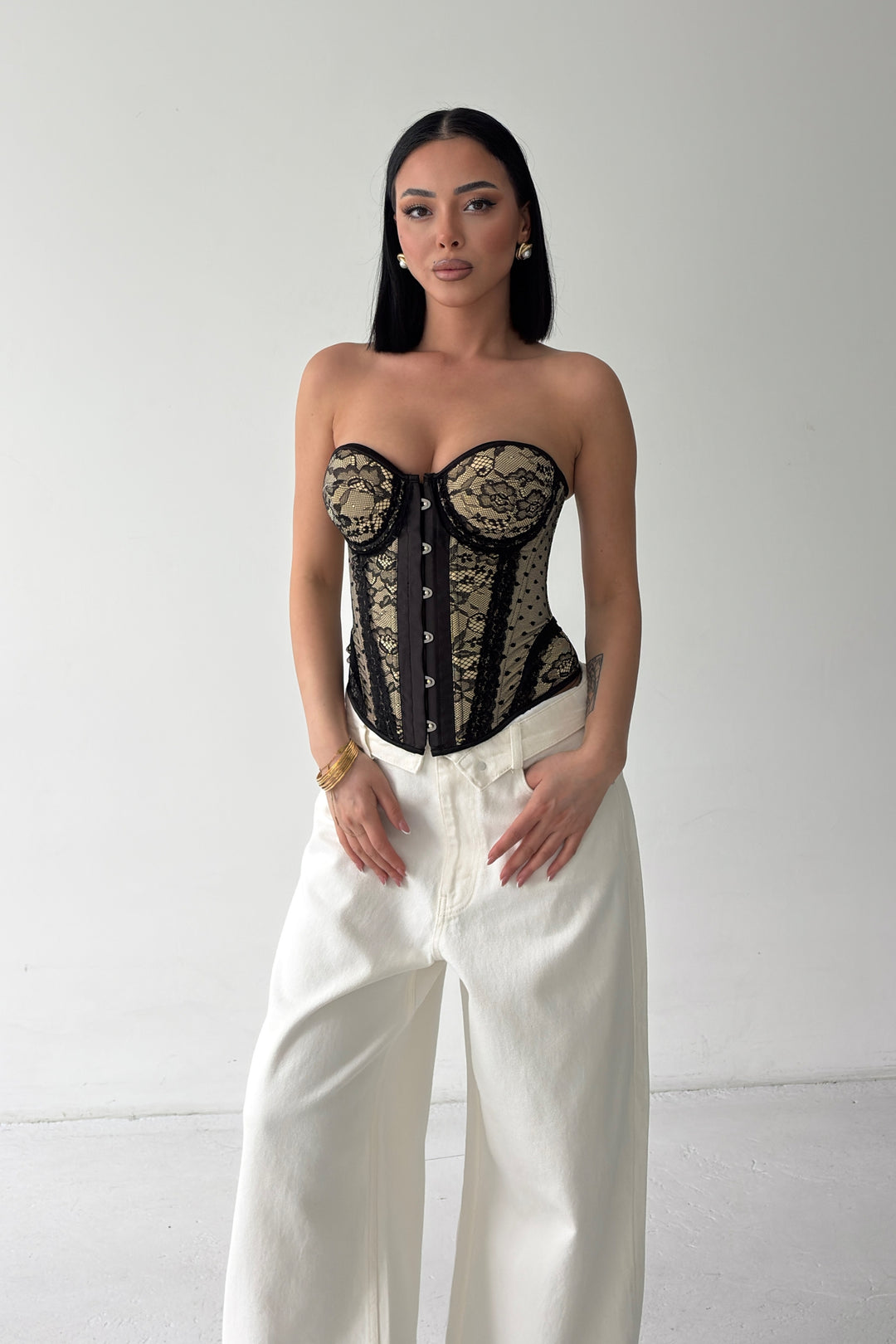Routines Lace Corset Top - Black 4647 - ROUTINES