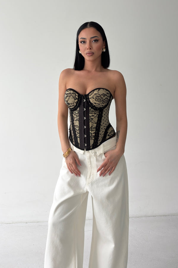 Routines Lace Corset Top - Black 4647 - ROUTINES