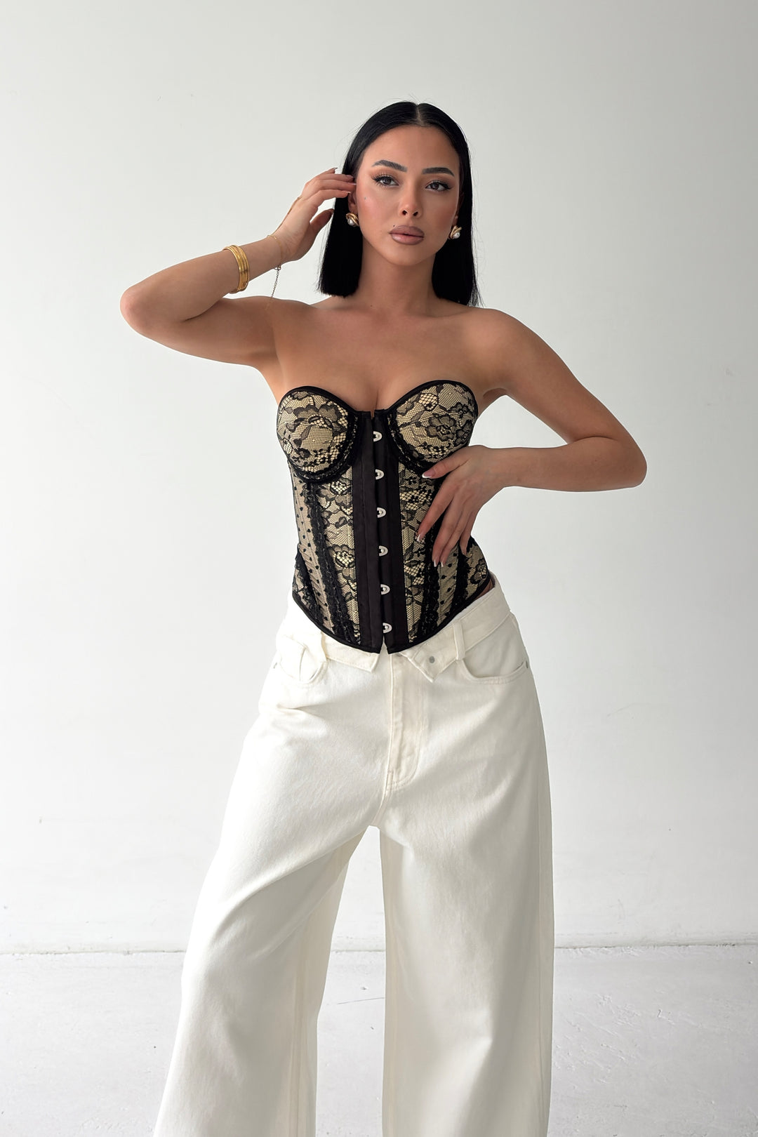 Routines Lace Corset Top - Black 4647 - ROUTINES