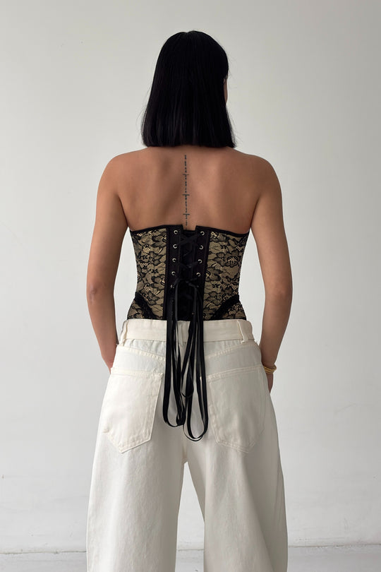Routines Lace Corset Top - Black 4647 - ROUTINES