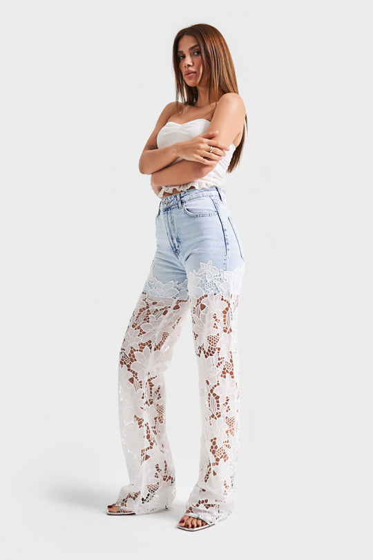 Routines Lace Straight Leg Jeans 4072 - ROUTINES