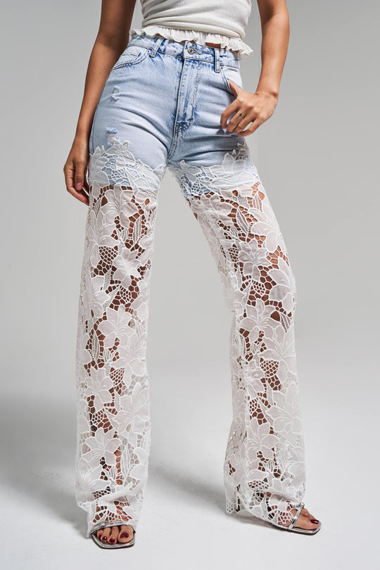 Routines Lace Straight Leg Jeans 4072 - ROUTINES